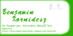 benjamin kornidesz business card